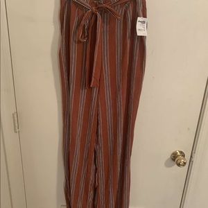 orange stripped flowy pants